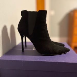 Stuart Weitzman Suede Pointed Toe Booties